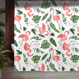 Tropisch Roze Flamingo patroon v2 Bathroom Douchegordijn