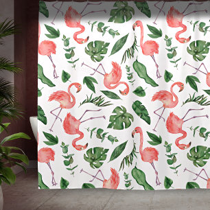 Tropisch Roze Flamingo patroon v2 Bathroom Douchegordijn