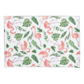 Tropisch roze Flamingo patroon v2 Kussensloop (Voorkant)