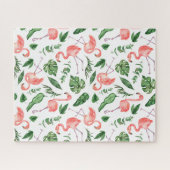Tropisch roze Flamingo patroon v2 Legpuzzel (Horizontaal)