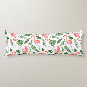 Tropisch roze Flamingo patroon v2 Lichaamskussen