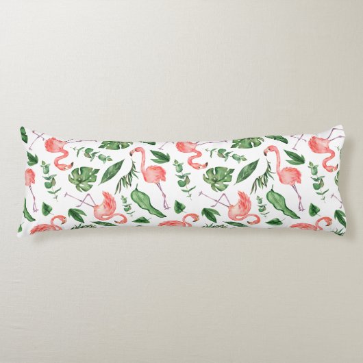 Tropisch roze Flamingo patroon v2 Lichaamskussen (Voorkant)