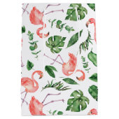 Tropisch roze Flamingo patroon v2 Medium Cadeauzakje (Achterkant)