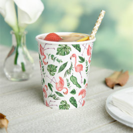 Tropisch roze Flamingo patroon v2 Papieren Bekers