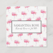 Tropisch roze Flamingo patroon Vierkante Visitekaartje (Voorkant)