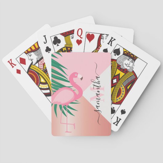 Tropisch Roze Flamingo Pokerkaarten (Achterkant)