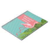 Tropisch roze Flamingo Polka-dot Vacation Journal Notitieboek (Linkerzijde)