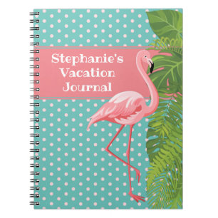 Tropisch roze Flamingo Polka-dot Vacation Journal Notitieboek