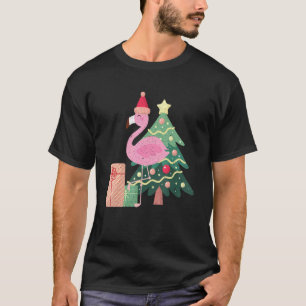 Tropisch roze flamingo Summer Vacking Kerstmis I T-shirt