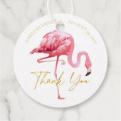 Tropisch Roze Flamingo Sweet 16 Dank u ID922 Bedankjes Labels (Achterkant)