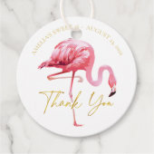 Tropisch Roze Flamingo Sweet 16 Dank u ID922 Bedankjes Labels (Voorkant)