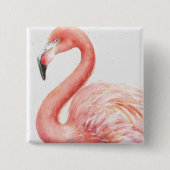Tropisch | Roze Flamingo Vierkante Button 5,1 Cm (Voorkant)