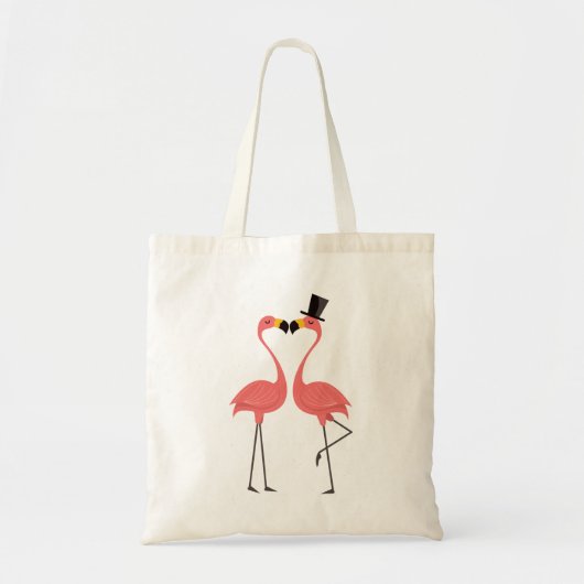 Tropisch roze flamingos - bruiloft, Vrijgezellenfe Tote Bag (Voorkant)