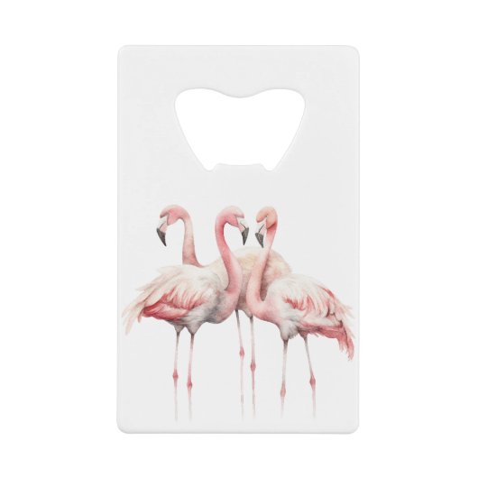 Tropisch roze flamingos gepersonaliseerd creditkaart flessenopener (Voorkant)