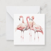 Tropisch roze flamingos gepersonaliseerd notitiekaartje (Voorkant)