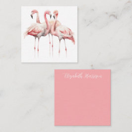 Tropisch roze flamingos gepersonaliseerd notitiekaartje