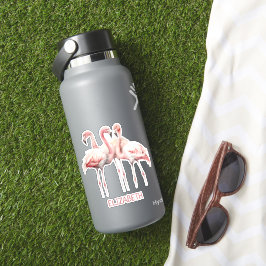 Tropisch roze flamingos gepersonaliseerd sticker