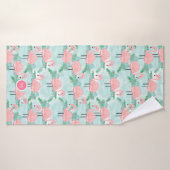 Tropisch roze flamingos Lagoon op maat Badhanddoek (Badhanddoek)