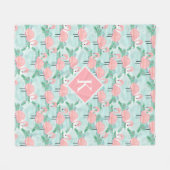 Tropisch roze flamingos Lagoon op maat Fleece Deken (Voorkant (Horizontaal))