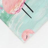 Tropisch roze flamingos Lagoon op maat Fleece Deken (Hoek)