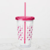 Tropisch roze flamingos Patroon Acryl Drinkbeker (Rechts)