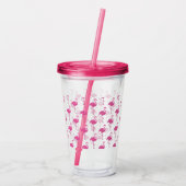 Tropisch roze flamingos Patroon Acryl Drinkbeker (Achterkant)