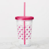 Tropisch roze flamingos Patroon Acryl Drinkbeker (Voorkant)