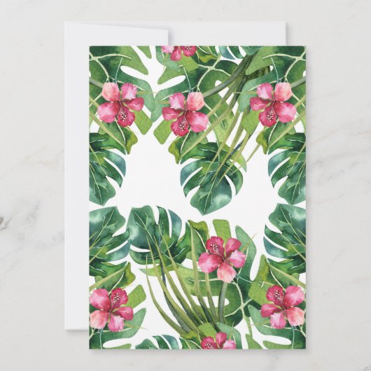 Tropisch Roze Flamingo's Verloving douchefeest Kaart (Achterkant)