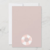 Tropisch roze floater zwembad party Sweet 16 Kaart (Achterkant)