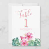 Tropisch roze Floral bruiloft Kaart (Voorkant)