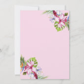 Tropisch roze Floral goudbruin Brunch Kaart (Achterkant)