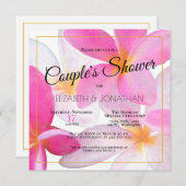Tropisch roze Floral Hawaii Beach Couple's Shower Kaart (Voorkant / Achterkant)