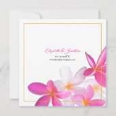 Tropisch roze Floral Hawaii Beach Couple's Shower Kaart (Achterkant)