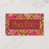 Tropisch roze Floral Patroon Visitekaartje (Voorkant)