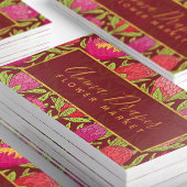 Tropisch roze Floral Patroon Visitekaartje