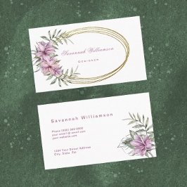 Tropisch roze Floral  Visitekaartje