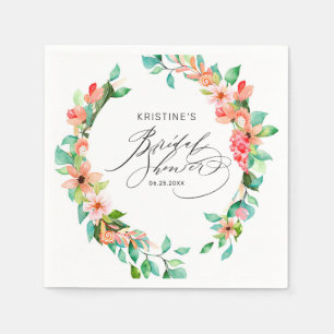 Tropisch roze Floral Waterverf Vrijgezellenfeest Servet