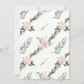 Tropisch roze Floral Wedding Kaart (Achterkant)