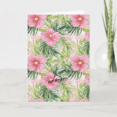 Tropisch roze Floral Wedding Kaart (Voorkant)