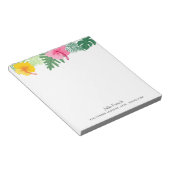 Tropisch roze geel Hibiscus Botanisch Notitieblok (Schuin)