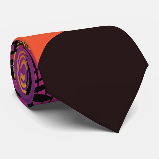 Tropisch roze geel zonnescheel Modern Minimalist Stropdas (Opgerold)