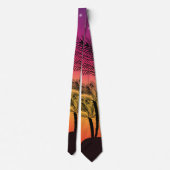 Tropisch roze geel zonnescheel Modern Minimalist Stropdas (Achterkant)