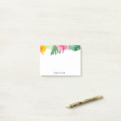 Tropisch roze gele Hibiscus Post-It Notes (Op bureau)