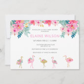 Tropisch Roze Goud Flamingo Baby shower Kaart (Voorkant)