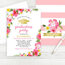Tropisch roze goud Hibiscus Flowers Afstuderen