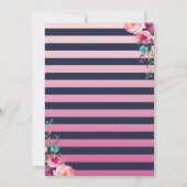 Tropisch roze goudanananas Navy Blue Birthday Kaart (Achterkant)