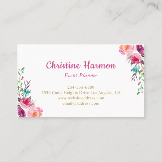 Tropisch roze goudananas Visitekaartje (Achterkant)