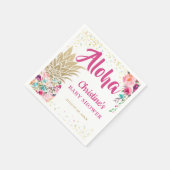 Tropisch Roze Gouden Ananas Baby shower Papier Servet (Hoek)