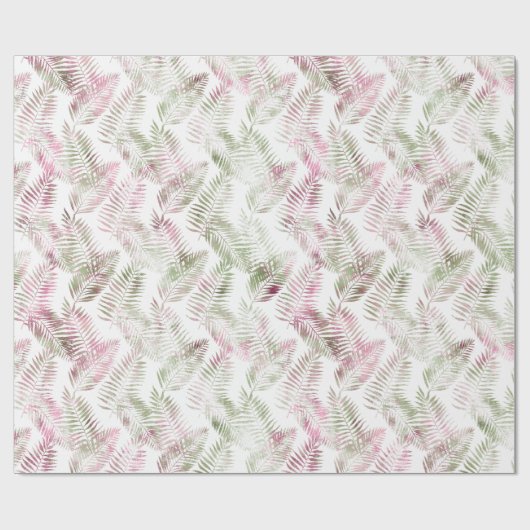Tropisch roze groen blad cadeaupapier (Vlak)