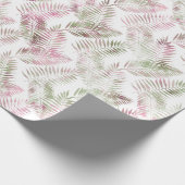 Tropisch roze groen blad cadeaupapier (Hoek)